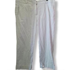 Larry Levine Sport Size 14 White 18" Long Capri Pant